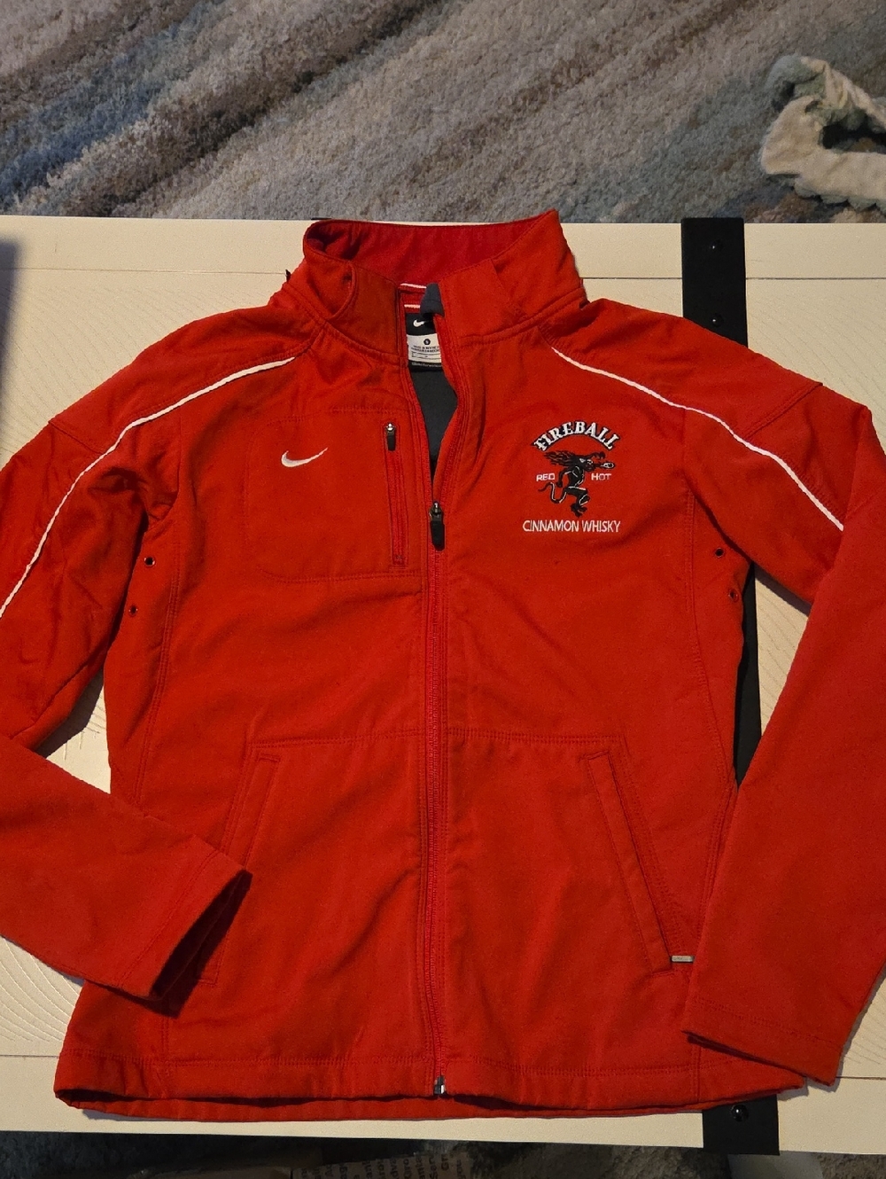 Nike Red Fireball Cinnamon Whisky Logo Full-Zip Jacket Jacket Sz S